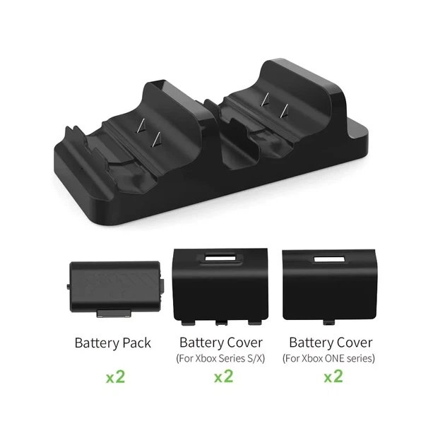 Акумуляторні батареї Dobe з док станцією для геймпадів Xbox Series X S One S 800 mAh Чорний - зображення 7
