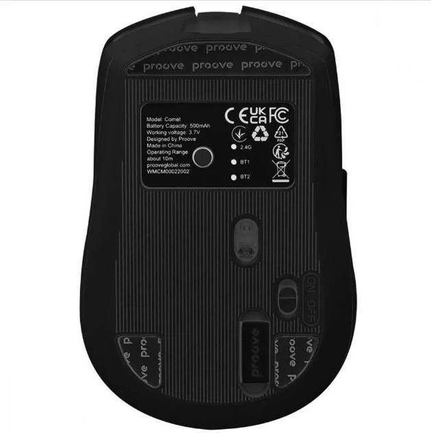 Мышка беспроводная Proove Comet USB 2,4ГГц + Bluetooth Черная - Фото 3 Мышка беспроводная Proove Comet USB 2,4ГГц + Bluetooth Черная - изображение 3