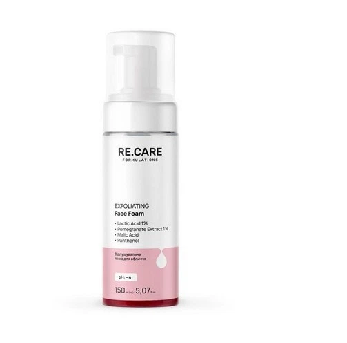 Пінка для вмивання відлущувальна Re.Care Exfoliating Face Foam з AHA кислотами 150 мл - зображення 2