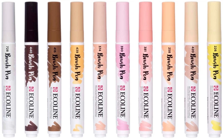 Набір маркерів‑пензлів Ecoline Brush Pen Portrait 10 кольорів (8712079518967) - зображення 2