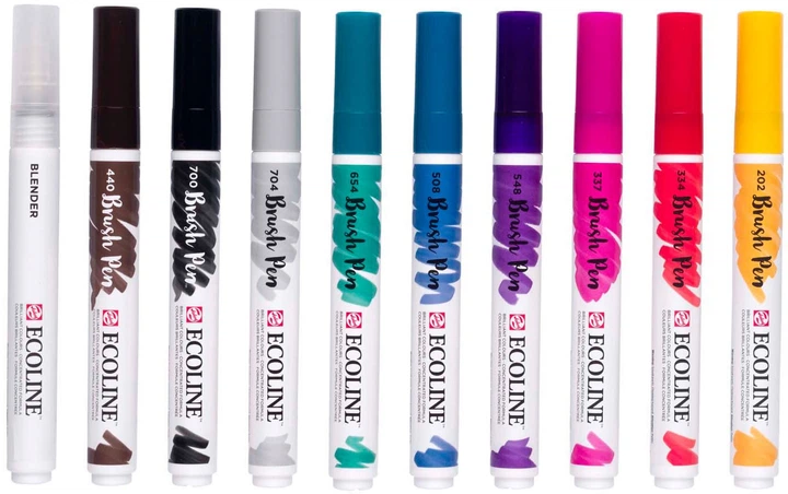 Набір маркерів‑пензлів Ecoline Brush Pen Galaxy 10 кольорів (8712079518905) - зображення 2