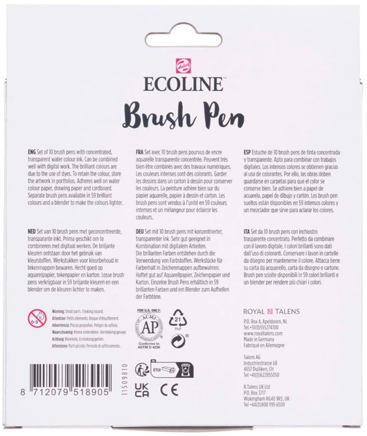 Набір маркерів‑пензлів Ecoline Brush Pen Galaxy 10 кольорів (8712079518905) - зображення 5