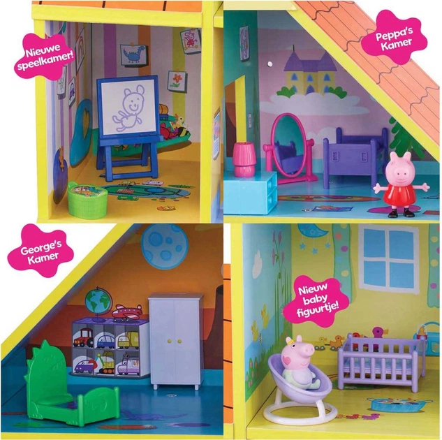 Domek dla lalek Peppa Pig drewniany z 9 pokojami 4680733 (6097015927952) - obraz 4
