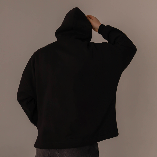 Чорне чоловіче худі Dido Oversize однотонне з начісом оверсайз (378625) - зображення 2