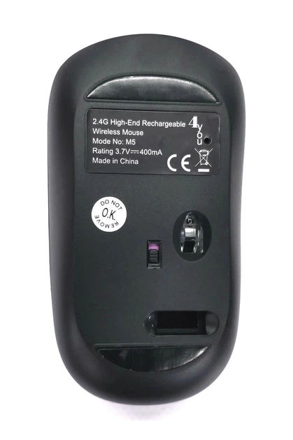 Мышь компьютерная беспроводная 4you M5 с аккумулятором двухрежимная Bluetooth 2.4G 4 кнопки Black - изображение 6