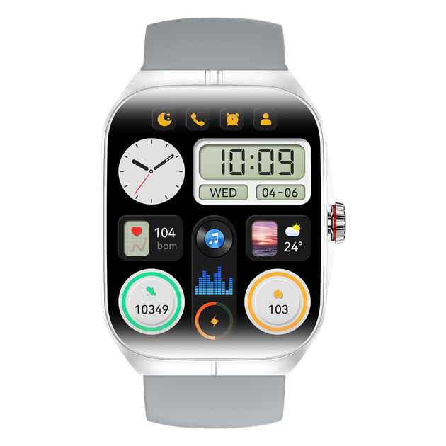 Умные смарт часы Smart Watch 4you VIBE экран 1.95"AMOLED метал корпус с функцией звонков просмотр уведомлений Silver/Grey - изображение 2