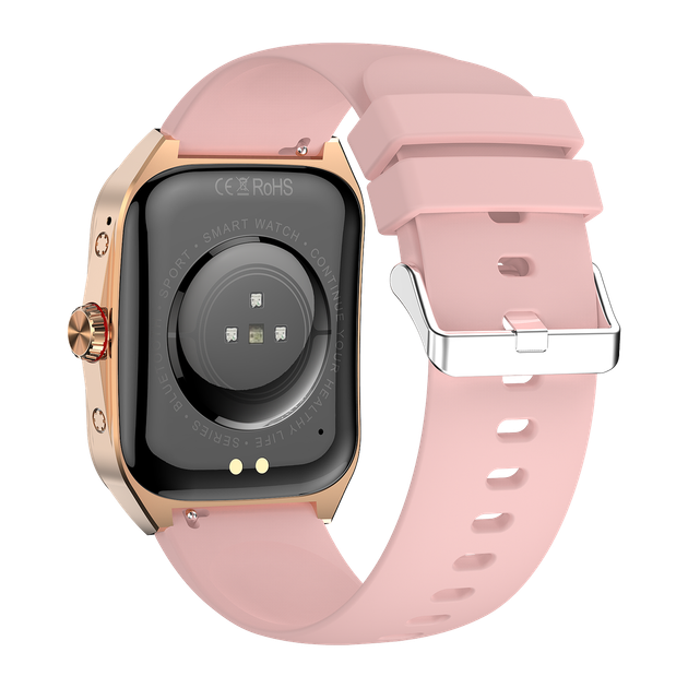 Розумний смарт годинник Smart Watch 4you VIBE екран 1.95"AMOLED метал корпус з функцією дзвінків перегляд повідомлень Gold/Pink - зображення 3