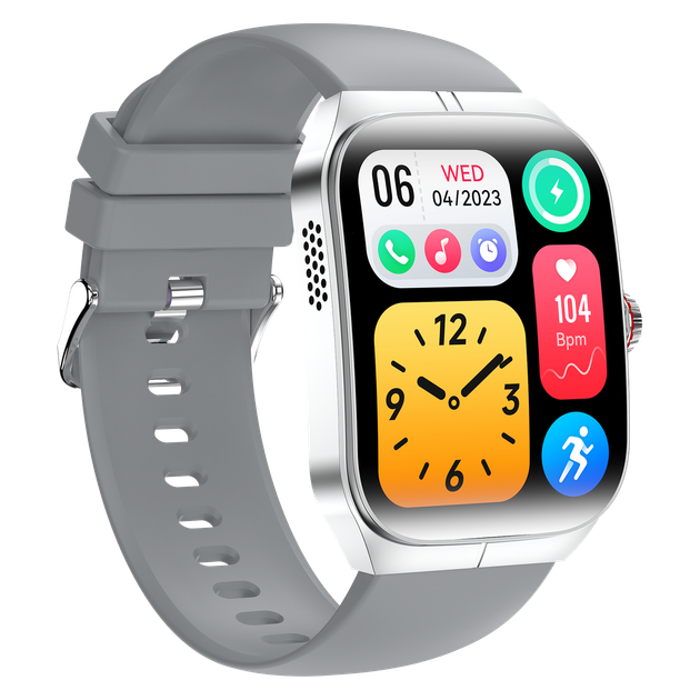 Умные смарт часы Smart Watch 4you VIBE экран 1.95"AMOLED метал корпус с функцией звонков просмотр уведомлений Silver/Grey - изображение 4