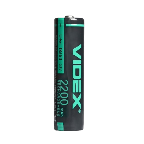 Акумулятор 18650 Li-lon 3,7V 2200mAh захист (бл-1шт) Videx - зображення 2