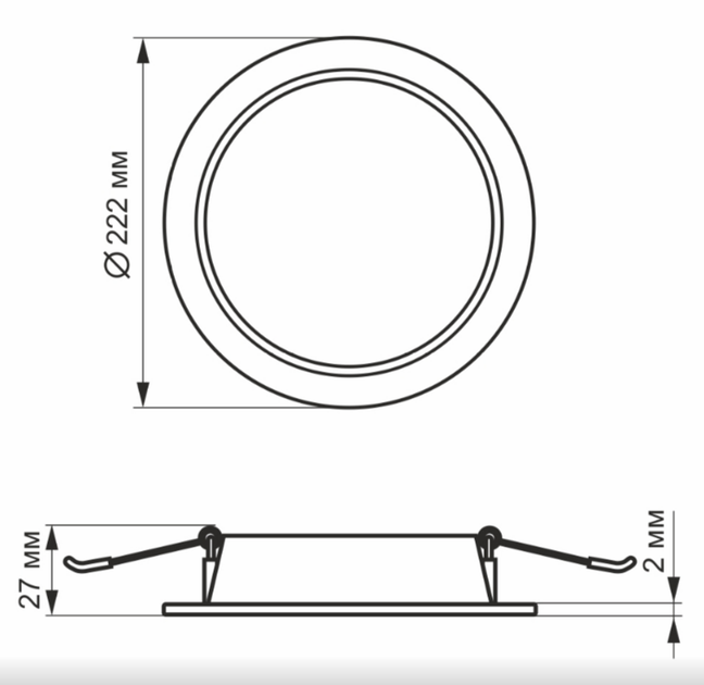 LED Панель врізна кругла 20W 5000К VL-DLBR-205 Videx - изображение 5