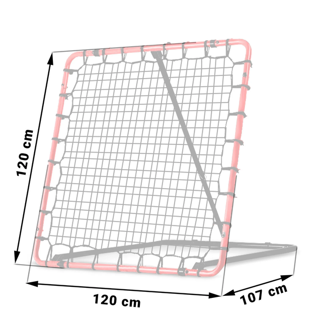 Сітка тренувальна для футболу Neo-Sport NS-491 Rebounder 120 x 120 х 107 см, червона - изображение 2