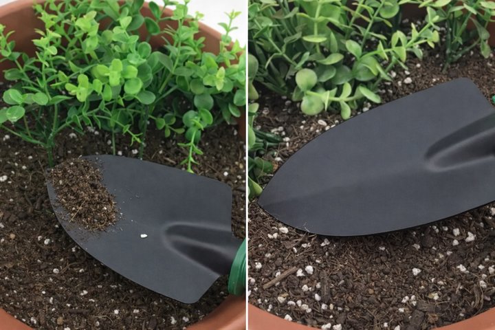 Садові інструменти для догляду за квітами Garden Line садовий набір інструментів 10 предметів лопатка рихтувальник граблі садові ножиці в валізі Зелений - зображення 6