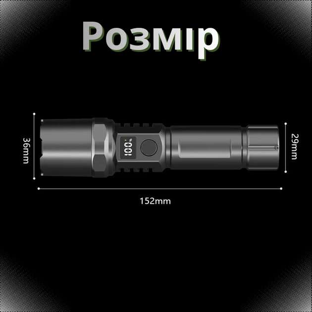 Лазерный светодиодный ручной аккумуляторный кемпинговый фонарь, мощный водонепроницаемый фонарик с зарядкой, 3 режима освещения, 300 м дальность освещения - изображение 8
