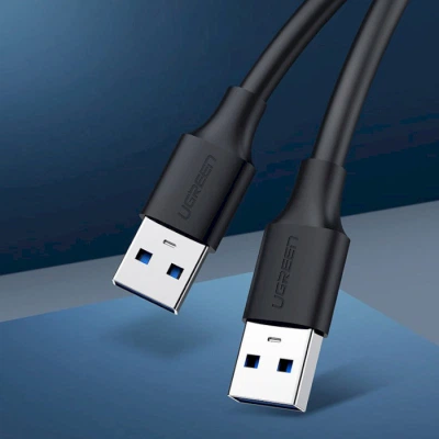Дата кабель USB 2.0 AM/AM 0.5m US102 black Ugreen (10308) - Фото 3 Дата кабель USB 2.0 AM/AM 0.5m US102 black Ugreen (10308) - изображение 3