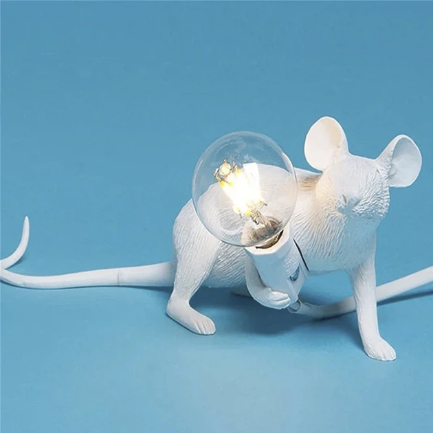 Светильник лампа ночник Мышь Мышка Seletti 220В настольный Белый (28432) - изображение 2