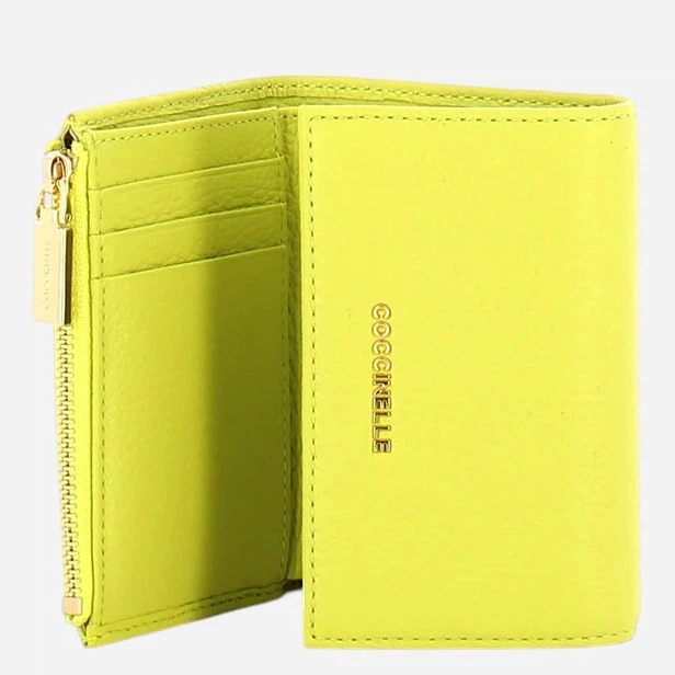 Portfel damski skórzany Coccinelle E2MW511F001-G70 Żółty - obraz 3