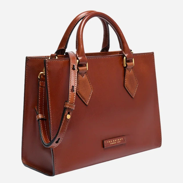 Сумка крос-боді через плече жіноча з натуральної шкіри середня The Bridge 04100601-14 Коричнева (800070350369) - зображення 3