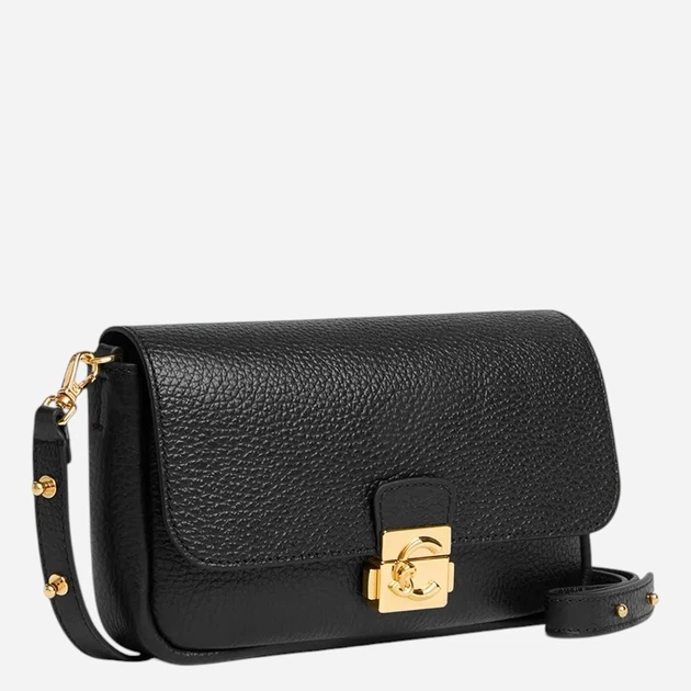 Сумка крос-боді через плече жіноча з натуральної шкіри маленька Coccinelle E5U4K520101-001 Чорна (800070354145) - зображення 2