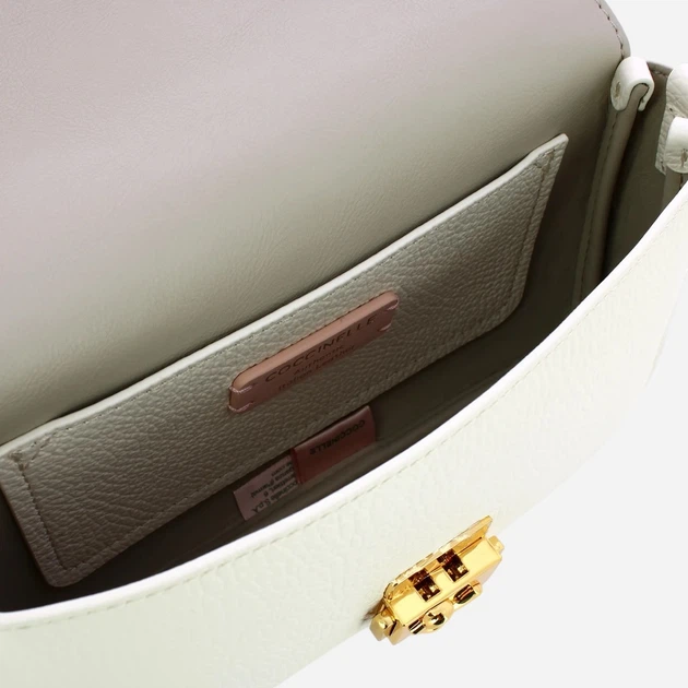 Сумка крос-боді через плече жіноча з натуральної шкіри маленька Coccinelle E5U4K520101-N17 Біла (800070354216) - зображення 4