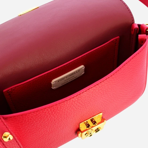 Torebka crossbody damska skórzana Coccinelle E5U4K520101-R02 Czerwona - obraz 4
