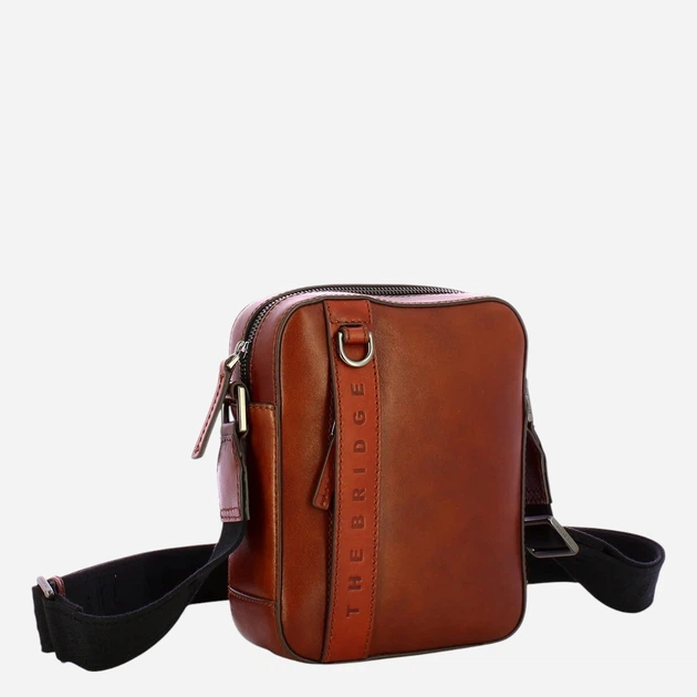 Torba listonoszka męska skórzana The Bridge 052805EX-1A Brązowa - obraz 3