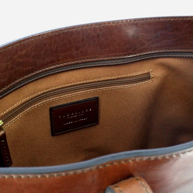 Torba shopper damska skórzana The Bridge 04202001-14 Brązowa - obraz 4