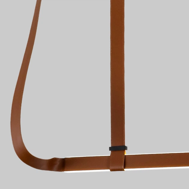 Дизайнерская люстра коричневая подвесная из эко-кожи 160см (83-MD1727 (1500) BROWN) - изображение 4