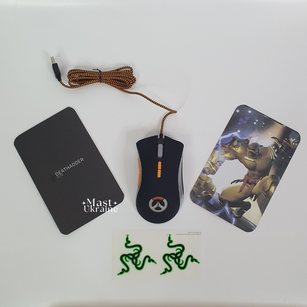 Ігрова миша DeathAdder Overwatch дротова USB з підсвічуванням 16000 dpi, оптична мишка з 7 кнопками, прогумованим коліщатком, сумісна з Windows і Mac, для геймерів, кіберспорту, офісу та дому Чорна R90161-Z - Фото 3 Ігрова миша DeathAdder Overwatch дротова USB з підсвічуванням 16000 dpi, оптична мишка з 7 кнопками, прогумованим коліщатком, сумісна з Windows і Mac, для геймерів, кіберспорту, офісу та дому Чорна R90161-Z - зображення 3