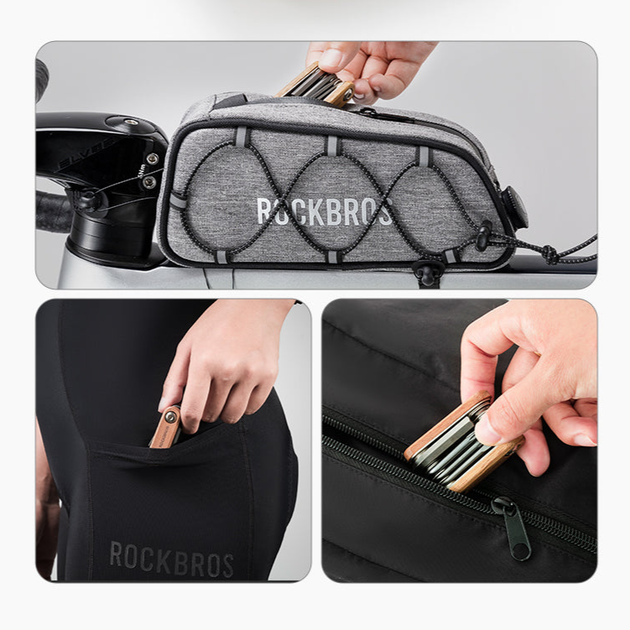 Мультитул велосипедный 8-в-1 Rockbros KIT45 ультракомпактный набор шестигранников из высокопрочной стали с деревянным корпусом - изображение 6
