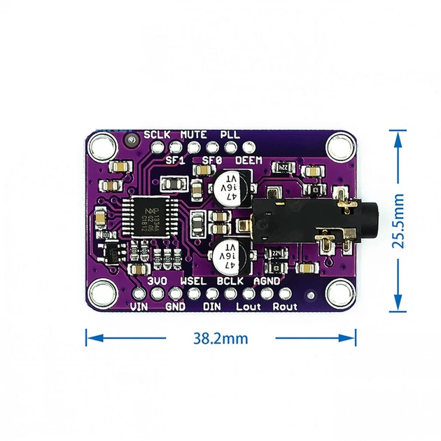 CJMCU-1334 Модуль ЦАП UDA1334A Плата стереодекодера интерфейс I2S - изображение 3