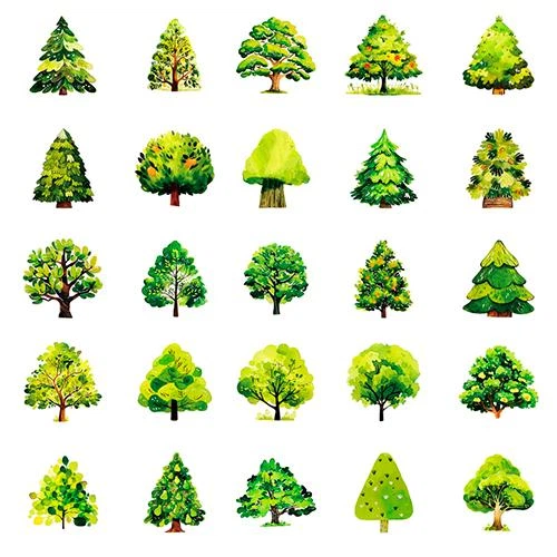 Набор наклеек Деревья Trees 50 шт - Фото 3 Набор наклеек Деревья Trees 50 шт - изображение 3
