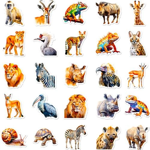 Набор наклеек Дикие животные Wildlife 50 шт - изображение 3
