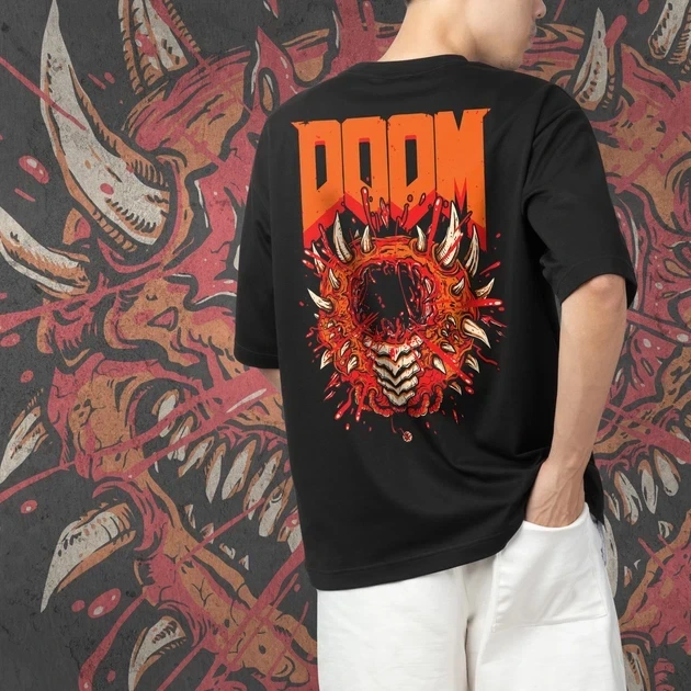 Футболка чоловіча з принтом Doom Cacodemon Розмір 48 Anime0780 - зображення 6