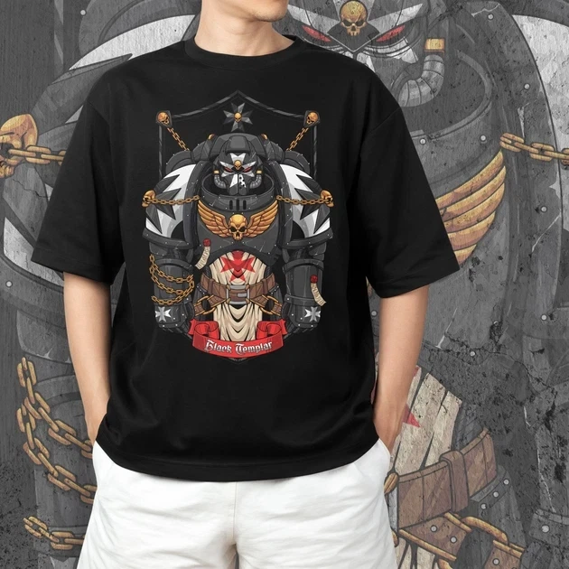 Футболка для подростка мальчика с принтом WarHammer 40K Black Templare Размер 160 Anime10762 - изображение 4