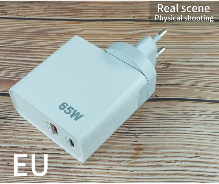 Адаптер живлення зі швидкою зарядкою PD65W+QC3.0USB зарядний блок живлення 02 Project для ноутбука та телефону - зображення 7