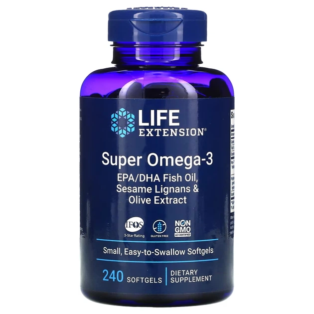 Жирные кислоты Life Extension Super Omega-3, 240 капсул - Фото 1 Жирные кислоты Life Extension Super Omega-3, 240 капсул - изображение 1