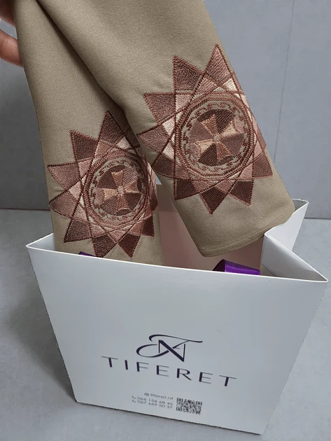 Оберіг для пари Tiferet-NF серветки для столу Зірка Ерцгамми 2 шт 50×50 см темно-бежевий котон (NF0652-1) - изображение 2