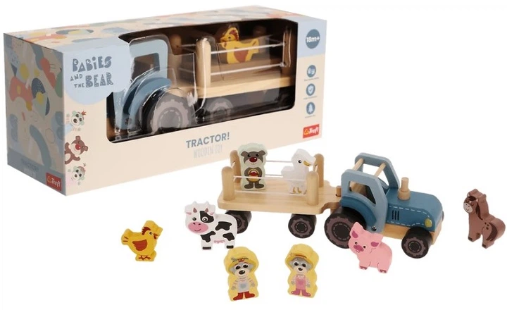 Дерев'яна іграшка Trefl Бобаскі та Ведмедик Трактор (61995) (5900511619959) - зображення 2