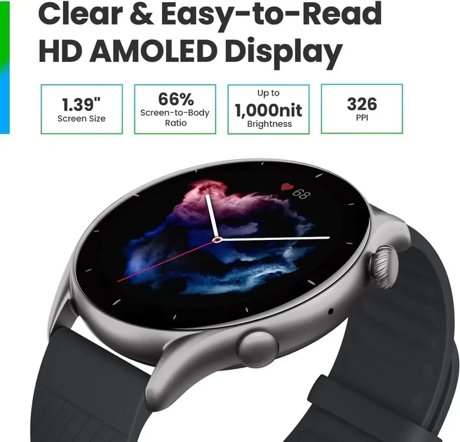 Умные часы Amazfit GTR 3 Moonlight Grey (серый) + ремешок в подарок - изображение 8