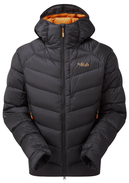 Куртка чоловіча Rab Glaceon Pro Jacket M Чорний-Помаранчевий - Фото 1 Куртка чоловіча Rab Glaceon Pro Jacket M Чорний-Помаранчевий - зображення 1