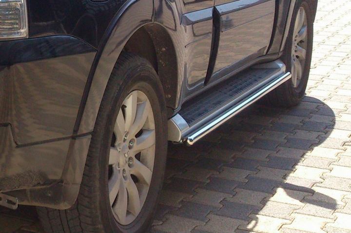 Боковые трубы (2 шт., нержавейка) для Mitsubishi Pajero Wagon IV 2006-2021 гг - Фото 3 Боковые трубы (2 шт., нержавейка) для Mitsubishi Pajero Wagon IV 2006-2021 гг - изображение 3