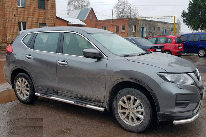 Боковые трубы (2 шт, нержавейка) для Nissan X-trail T32/Rogue 2014-2021 гг - изображение 5