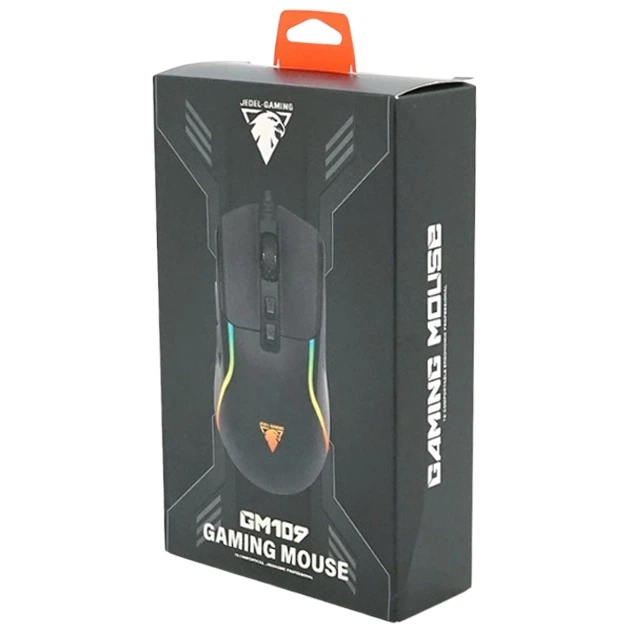 Миша дротова Jedel GM109 комп'ютерна з підсвіткою RGB 7 кнопок для ПК/ноутбука USB 1000–12400 DPI 1.5М ігрова для геймерів Чорний - изображение 2