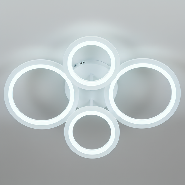 Потолочная белая LED люстра с пультом 60W четыре кольцевых плафона из акрила 3000-6500K Svet SY-26255/2+2 WH - изображение 3