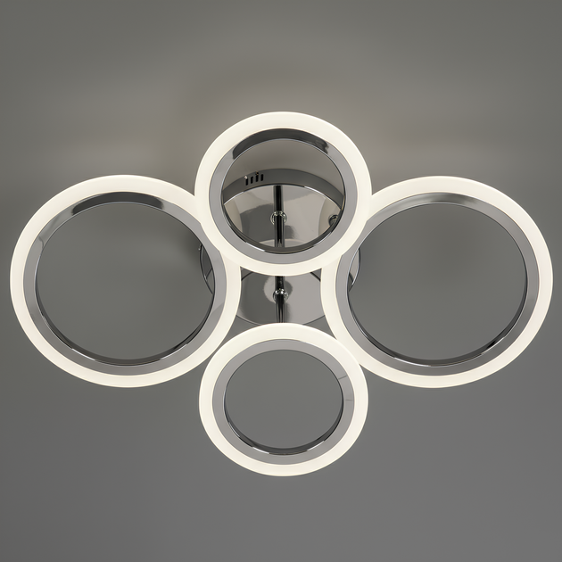 Потолочная LED люстра с пультом 60W 4 акриловых кольца 3000-6500K хромового цвета Svet SY-26255/2+2 CR - Фото 4 Потолочная LED люстра с пультом 60W 4 акриловых кольца 3000-6500K хромового цвета Svet SY-26255/2+2 CR - изображение 4
