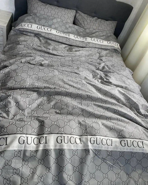 Комплект постільної білизни Soft двоспальний 180х220 см Гуччі Gucci сірий - зображення 2