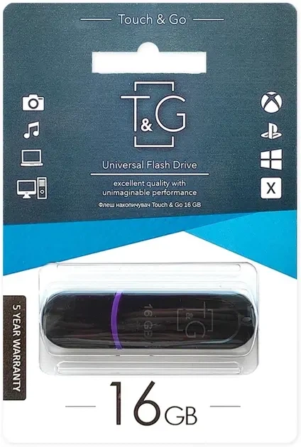 Флешка T&G 012 16GB Jet чорна - изображение 2