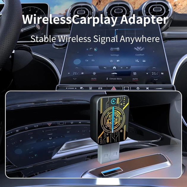 Беспроводной адаптер HEYINCAR+ 2025 для CarPlay - изображение 2