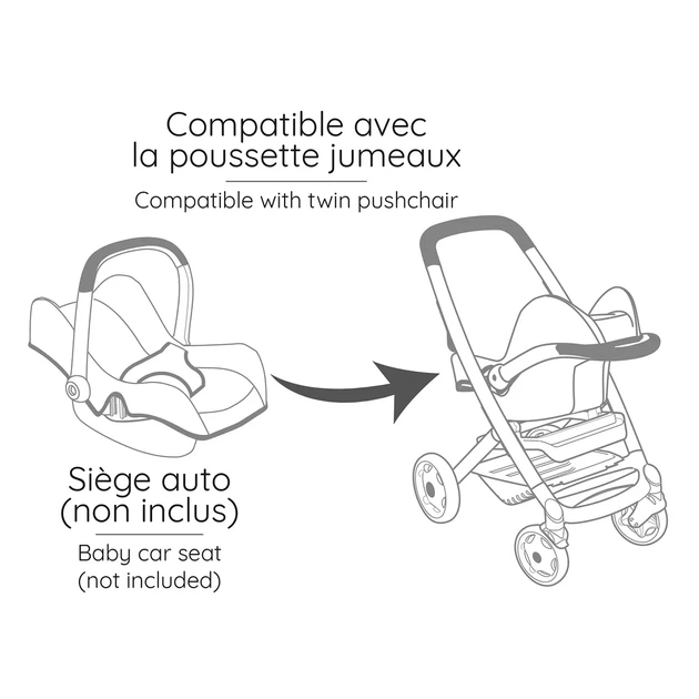 Коляска для кукол-близнецов Smoby Maxi-Cosi Айвори (7600253222) - изображение 4