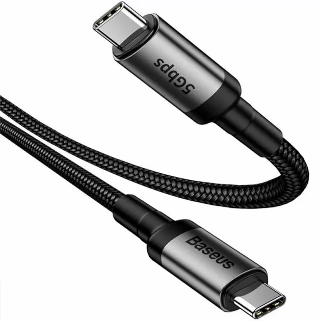 Кабель Baseus Cafule Type-C to Type-C 1m Black (CATKLF-GG1) [54147] - изображение 2